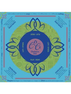 Mah Jongg Mat with Charleston Rules -Navy